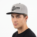 Vintage Primark Grey Faux Suede Bronx Embroidered Flat Brim Snapback Hat