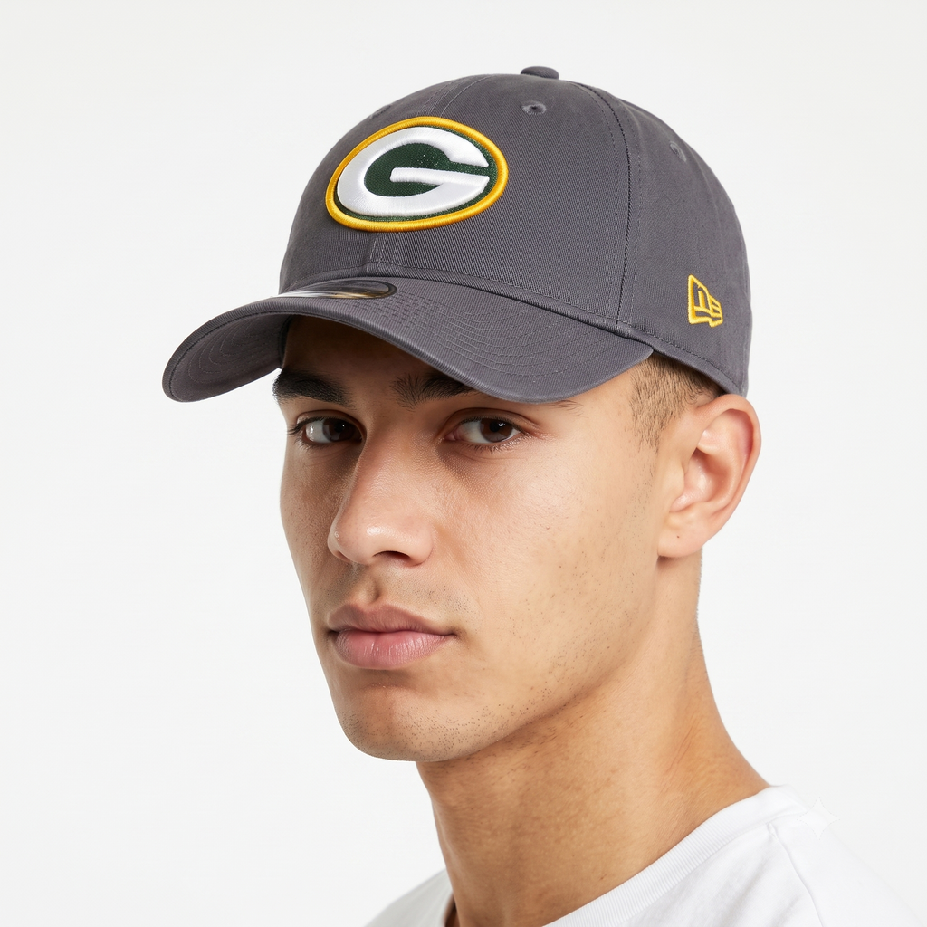 Thrifted New Era NFL Green Bay Packers Dark Charcoal Dad Cap - Size 56-58cm