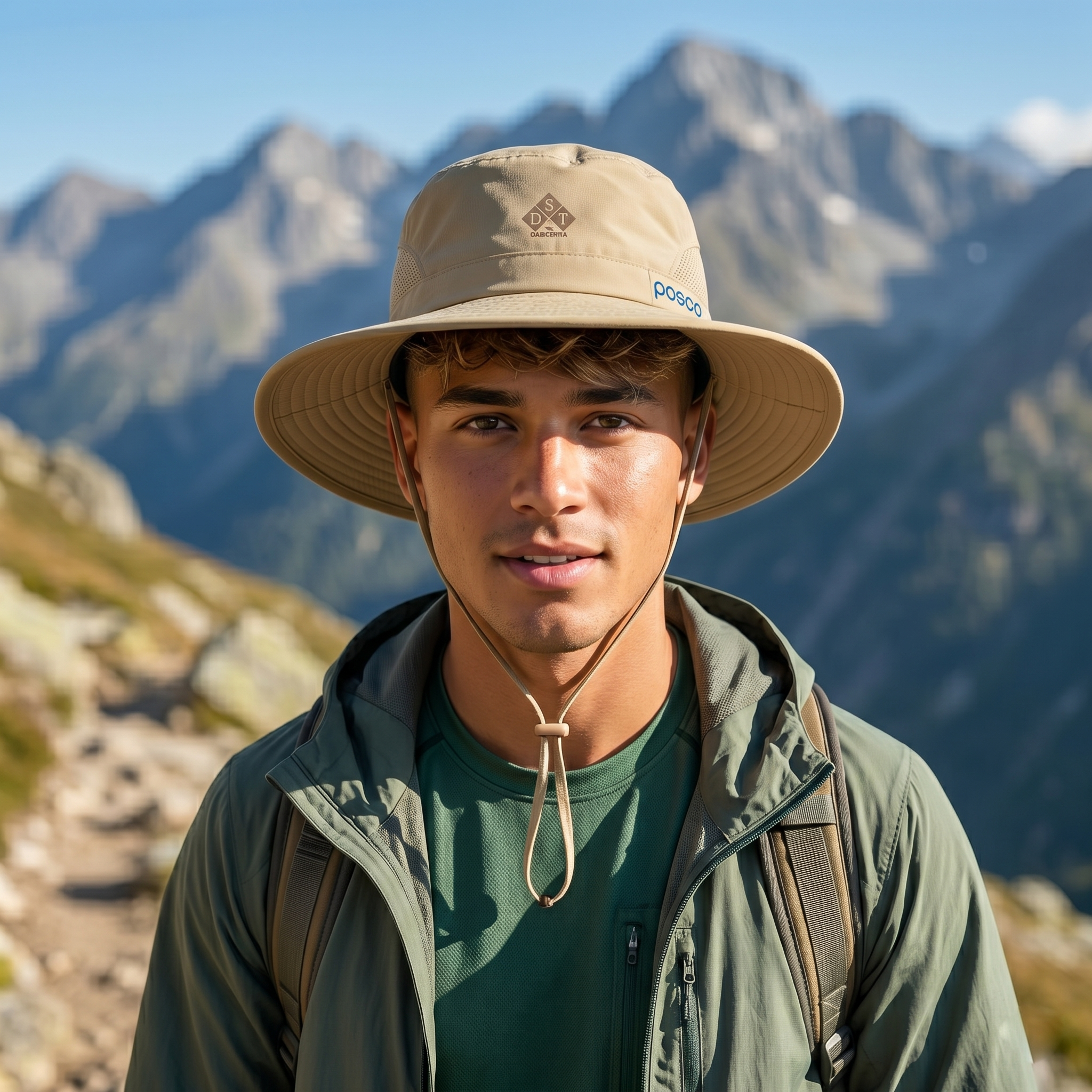 Thrifted Diadora Hiking Bucket Hat with Neck Cord