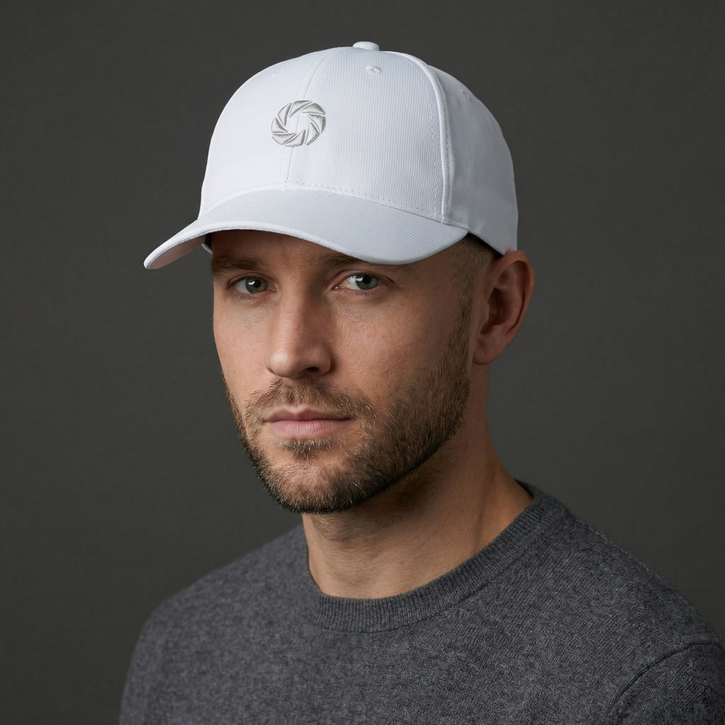 Backtee x Jyske Bank Technical White Performance Golf Thrifted Cap