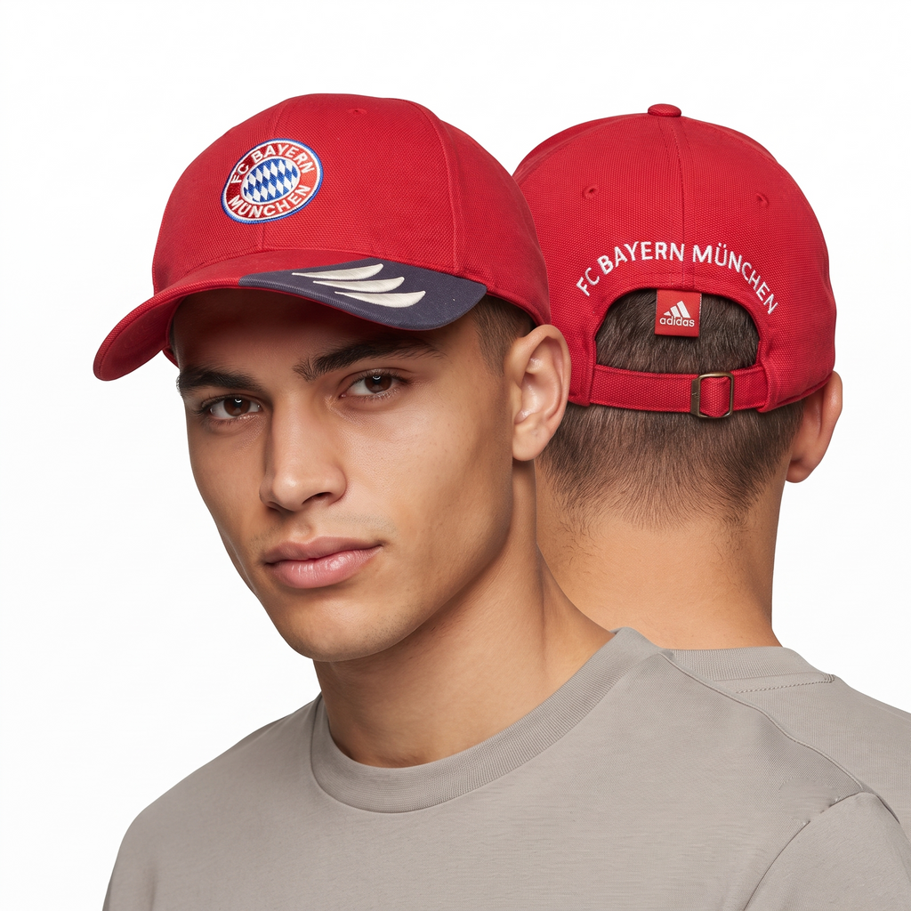 Thrifted Adidas FC Bayern München Red Strapback Cap (57-59 cm)