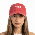 Primark Paris Je T'aime Embroidered Cap | Thrifted Red Sport Hat 56-58cm