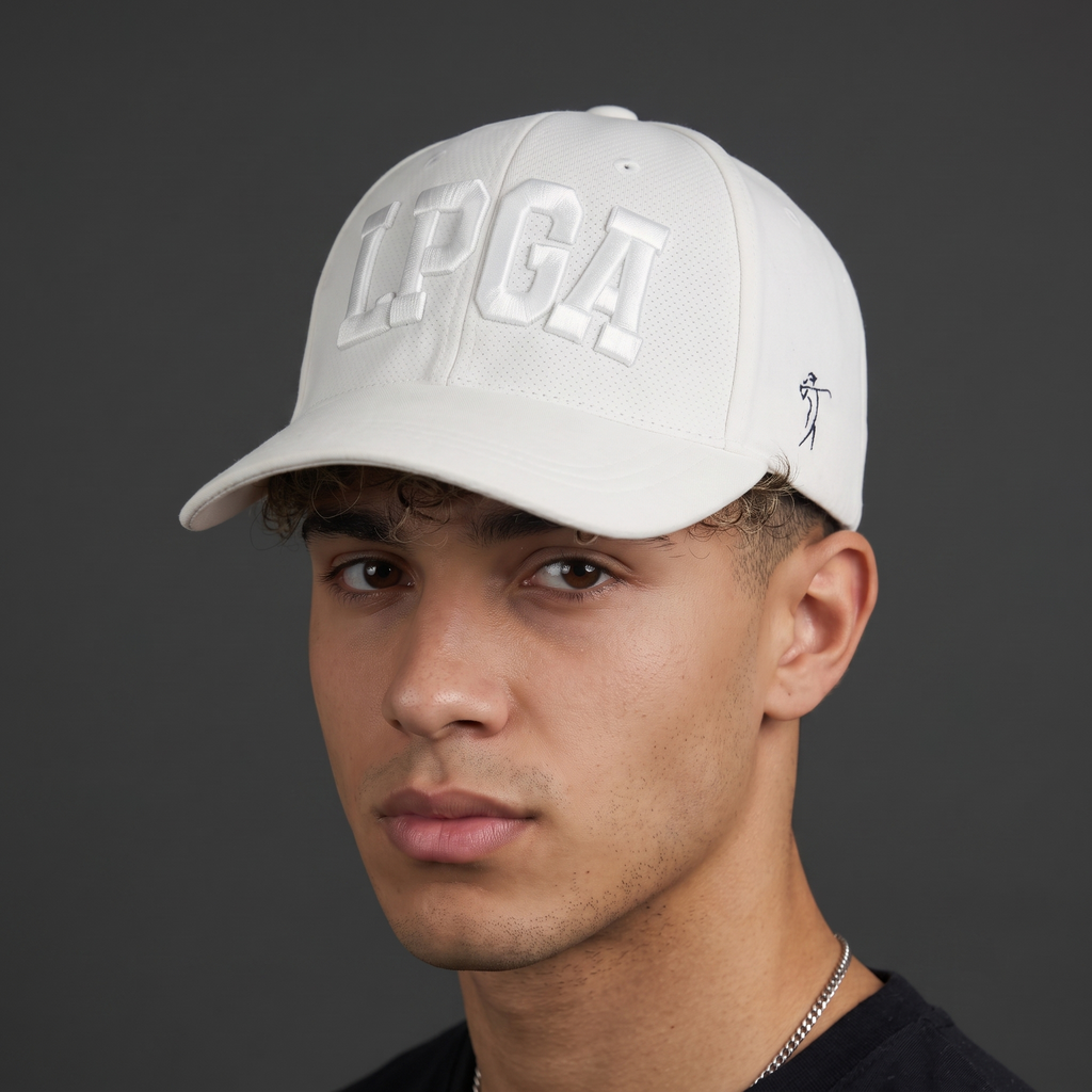 LPGA Official Golfwear White Performance Mesh Strapback Cap
