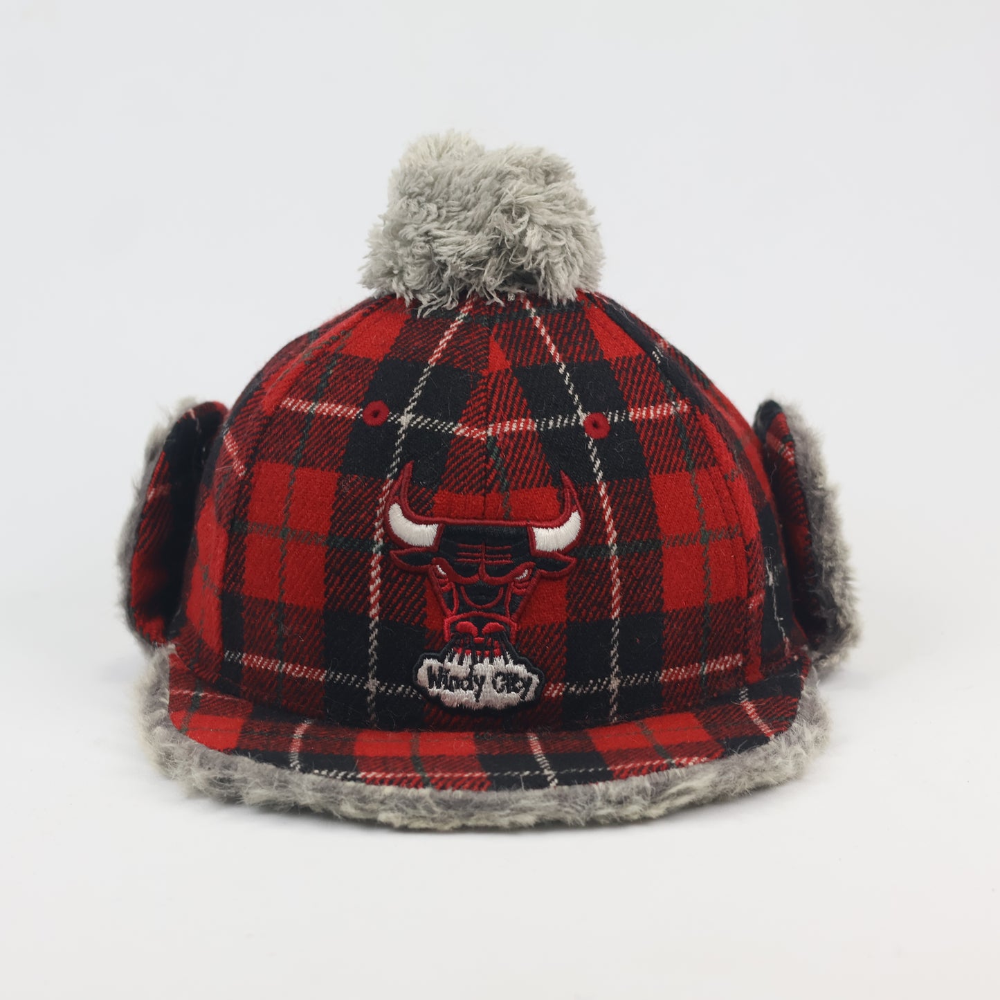 Vintage NBA Chicago Bulls Plaid Trapper Thrifted Hat - Windy City Edition