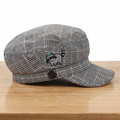 Grey Plaid Newsboy Hat
