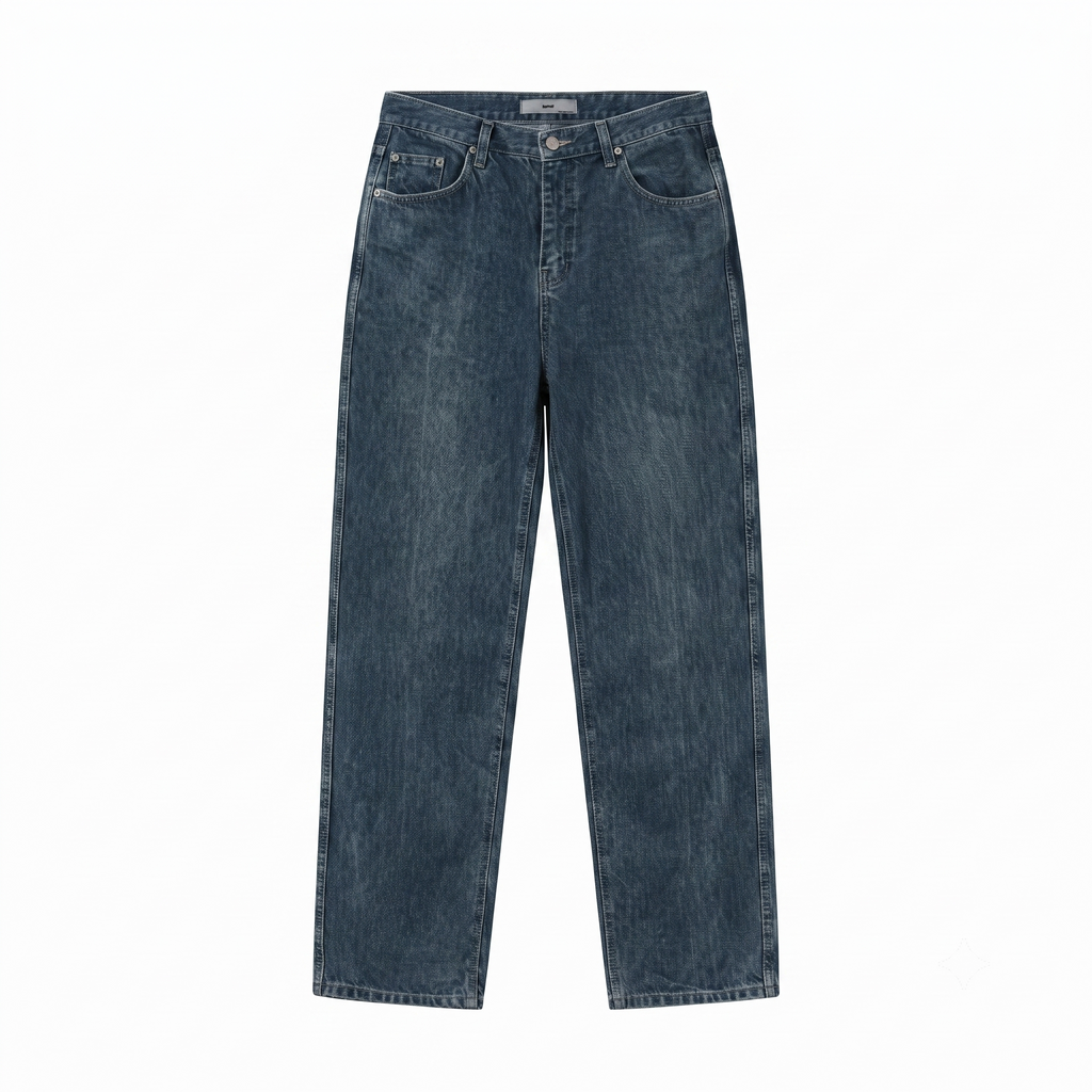 Thrifted SIUDEE 100% Cotton Dark Wash Straight Denim Pants Waist:32/ J1113