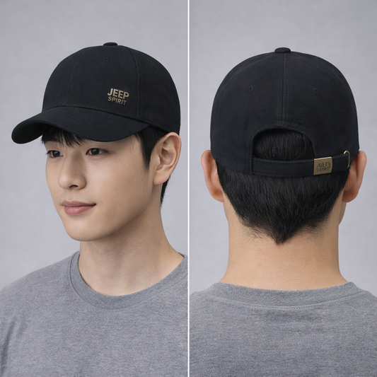 Jeep Spirit Vintage Black Thrifted Baseball Cap - 100% Cotton