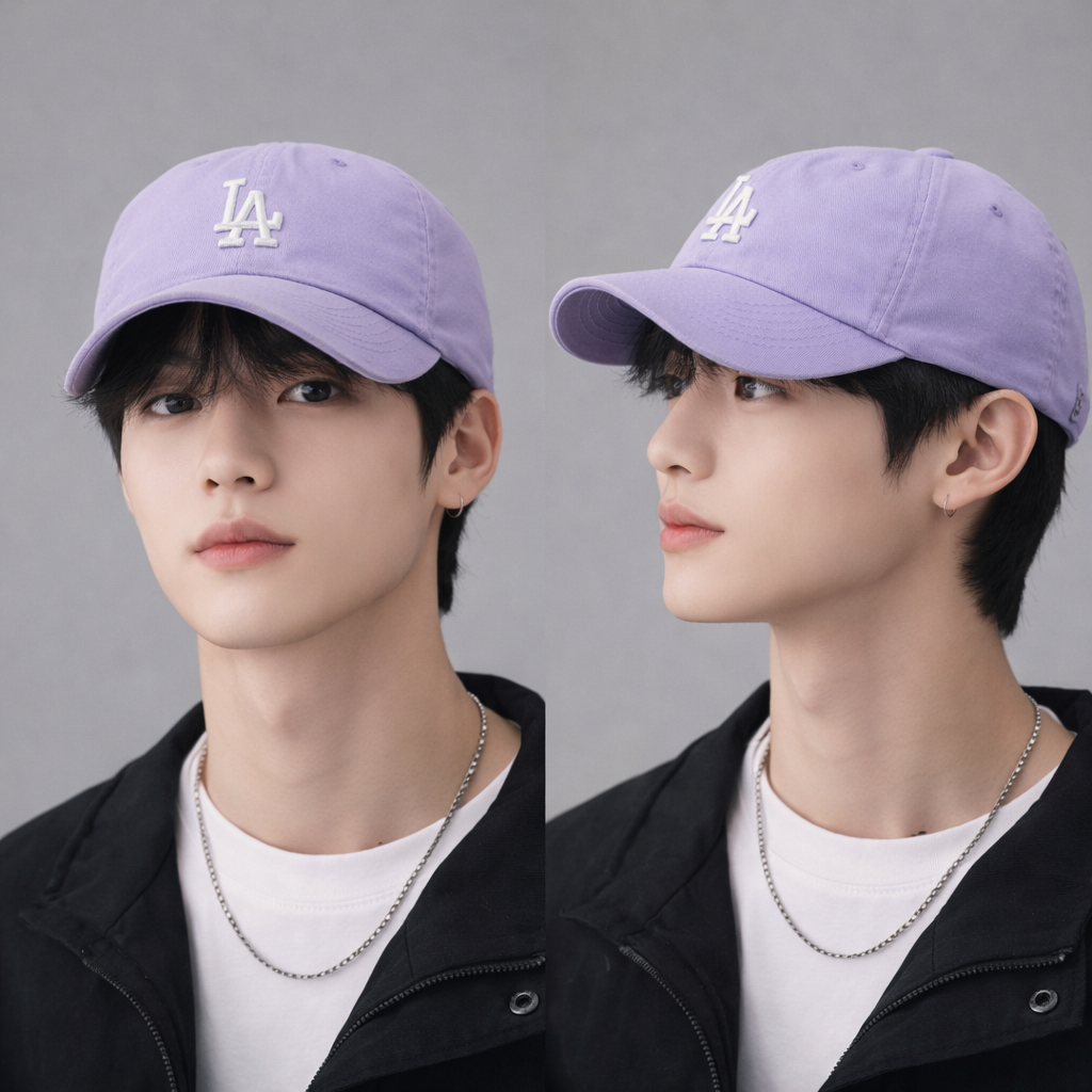 Vintage-Style Lavender LA Dodgers Thrifted Strapback Cap - Major League Baseball