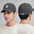 Hurley Vintage Flexfit Plaid Thrifted Baseball Cap – Black & Grey
