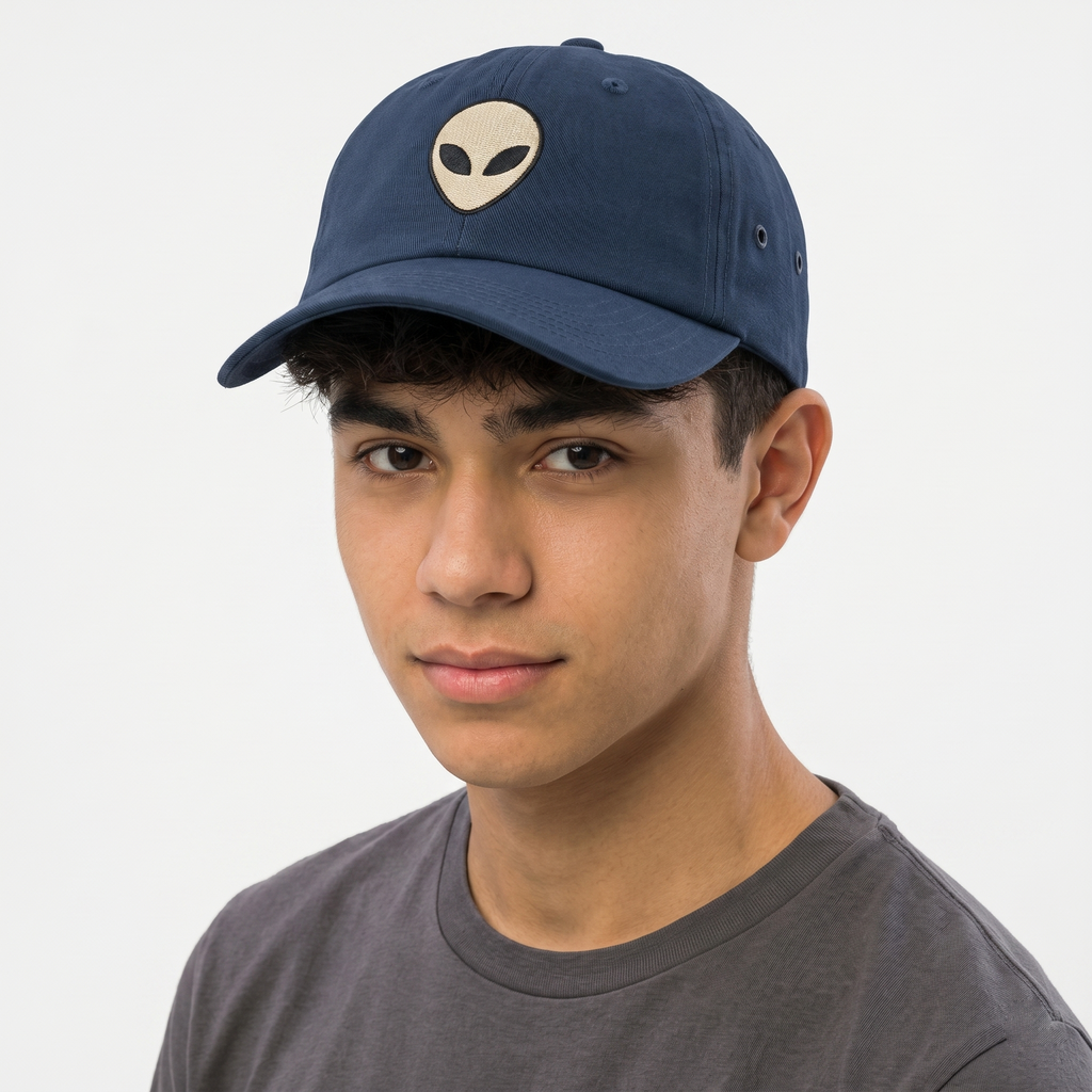 Brandy Melville Navy Blue Alien Embroidered Dad Thrifted Hat
