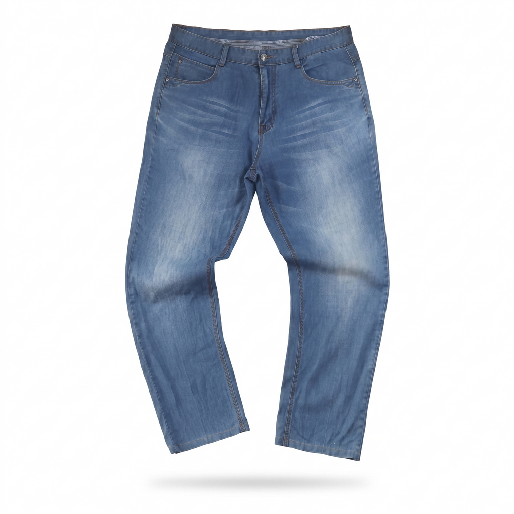 Thrifted Men's Blue Straight Leg Denim Jeans 36-37 Waist/ J1007