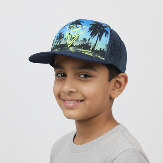 H&M "Thirty Six" Tropical Graphic Thrifted Hat - Adjustable Mesh Cap