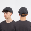 Thrifted Wayward Charcoal Grey Knit Miki Cap with Tan Leather Strap