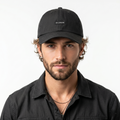 Thrifted NY Legend Minimalist Black Strapback Dad Hat