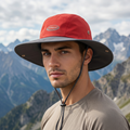 Traverse Travel & Adventure Wide Brim Sun Hat | Red & Grey Hiking Cap