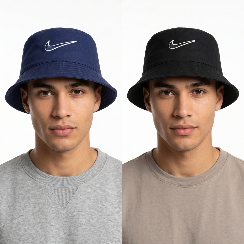 Vintage Nike Cotton Canvas Bucket Hat | Reversible Streetwear Cap