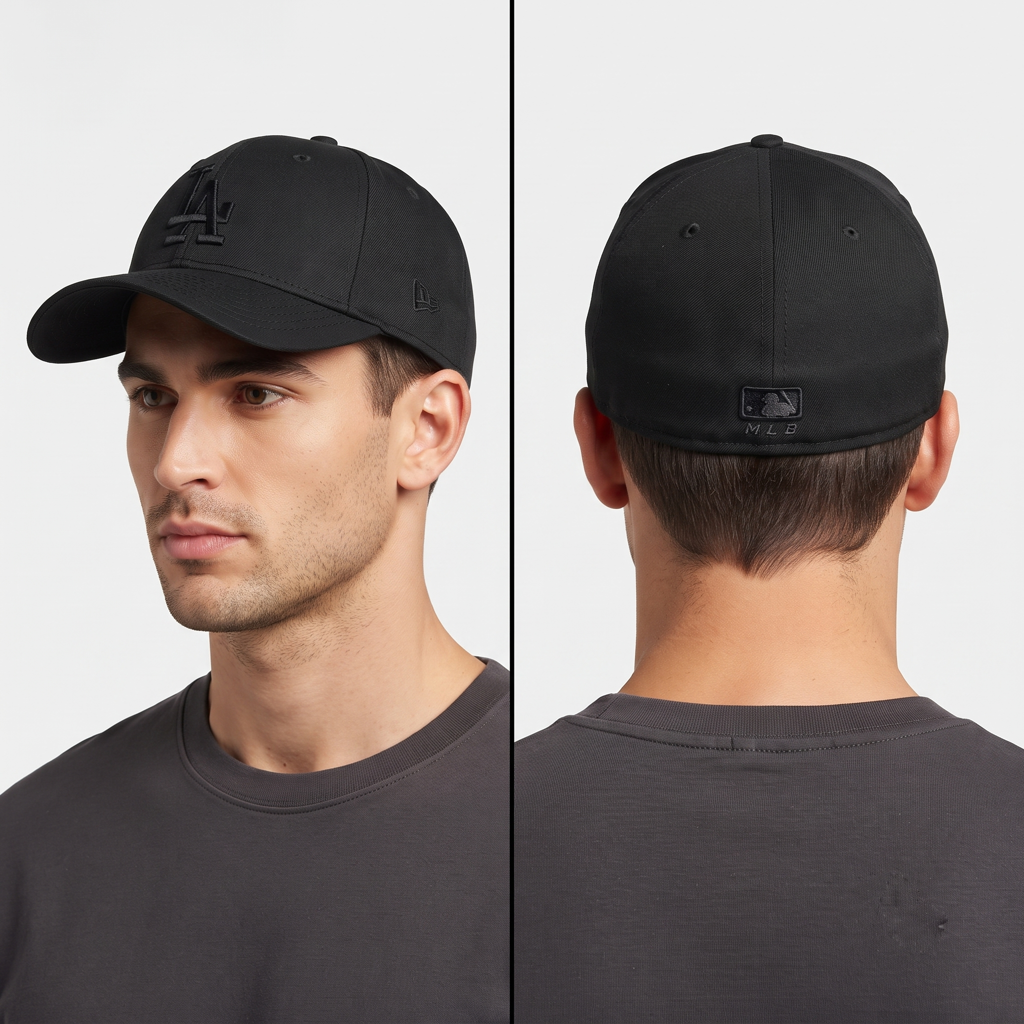 Thrifted LA Dodgers Black-on-Black Embroidered Baseball Cap