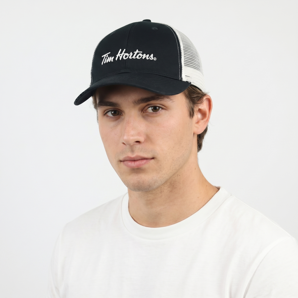 Tim Hortons Classic Black Mesh Trucker Hat