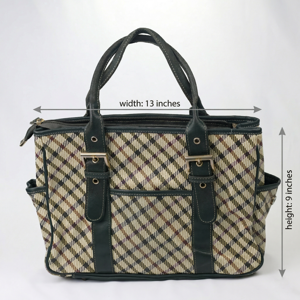 Authentic DAKS British Heritage Plaid Thrifted Tote - Men's Luxury Handbag