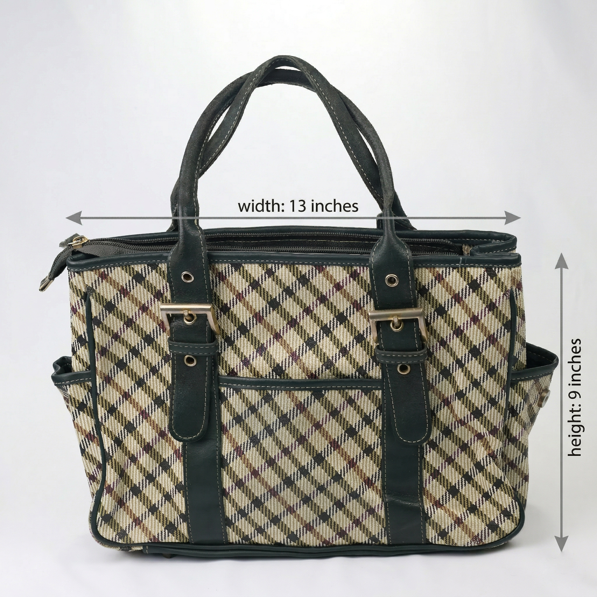 Authentic DAKS British Heritage Plaid Thrifted Tote - Men's Luxury Handbag
