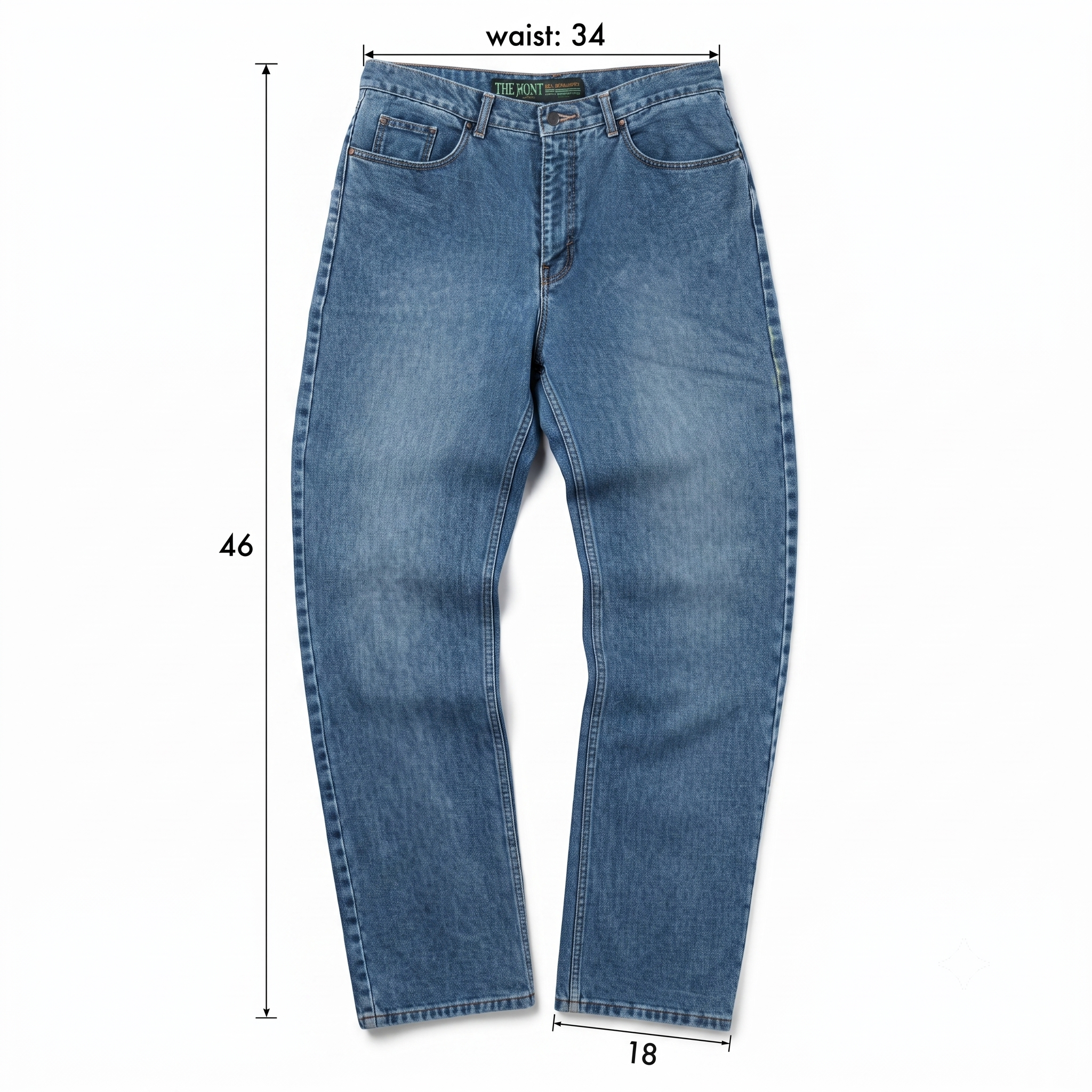 Thrifted Men's The Hunt Vintage Wash Denim Trousers Waist:34-35/ J1087