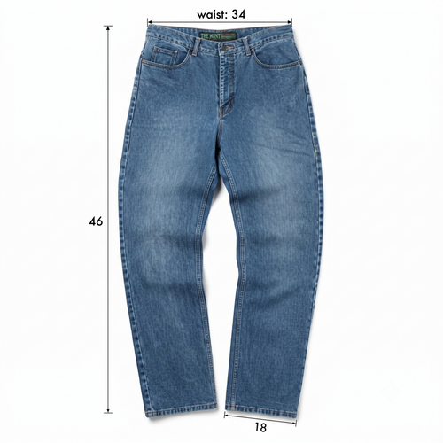 Thrifted Men's The Hunt Vintage Wash Denim Trousers Waist:34-35/ J1087