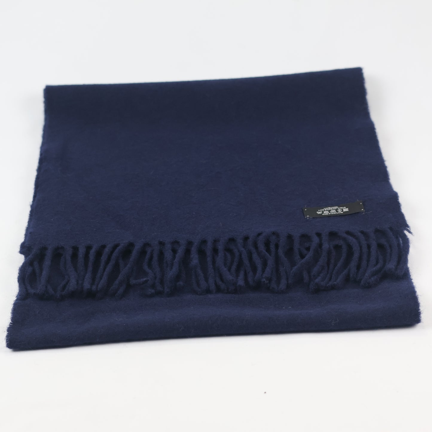 Classic Navy Blue Tartan Plaid Thrifted Scarf - Checkered Winter Muffler