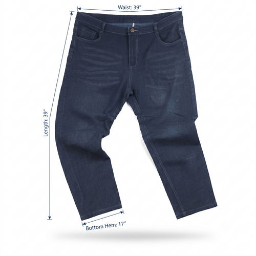 Thrifted Benepole Men's Dark Indigo Straight Leg Jeans 38 Waist/ J1044