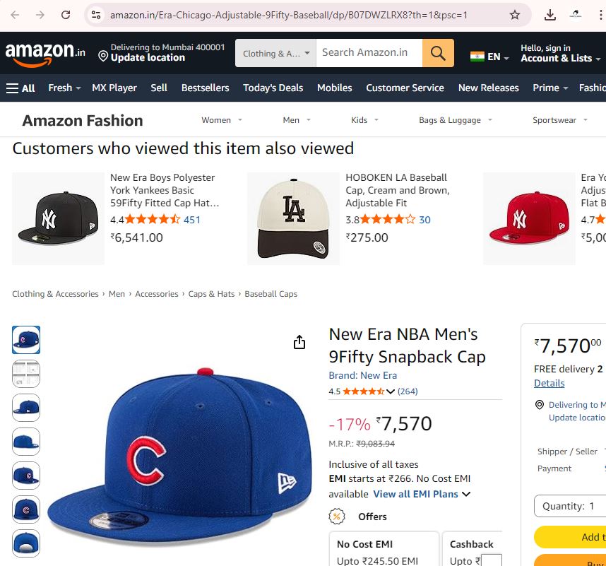 Vintage Chicago Cubs MLB Thrifted Fitted Cap by New Era - Size 7 1/4