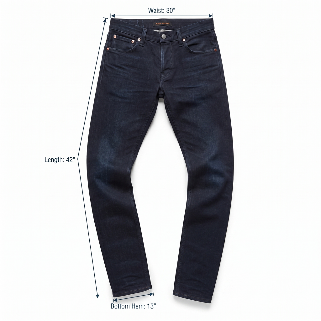 Thrifted Nudie Jeans Co Men's Slim Fit Black Jeans 30 Waist/ J1042