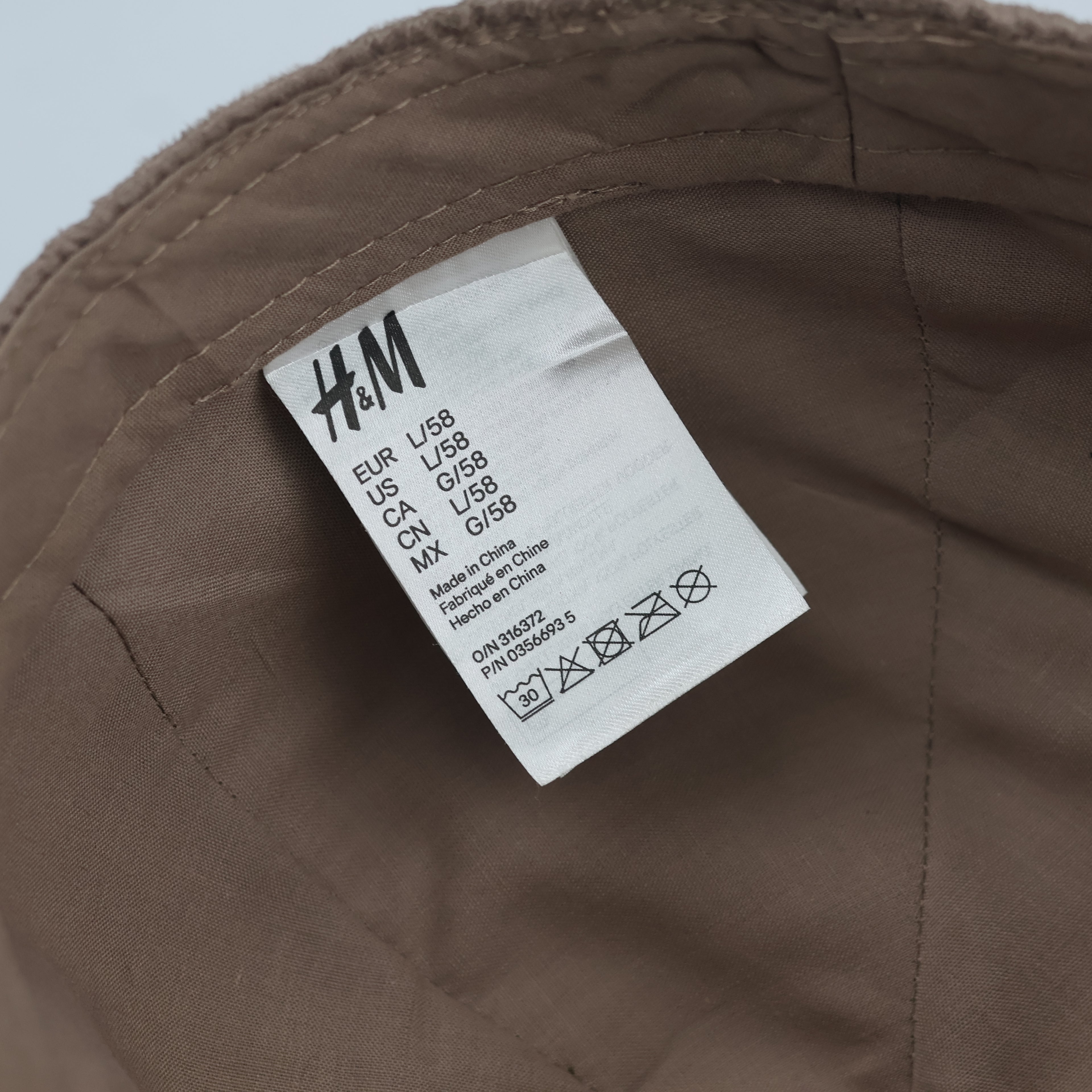 H&M Neutral Earth Tone Faux Suede Fitted Thrifted Hat