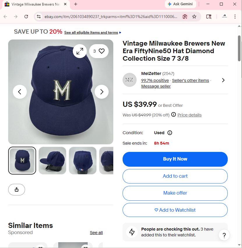 Official MLB Genuine Merchandise "M" Logo Thrifted Cap – Navy Blue Baseball Hat