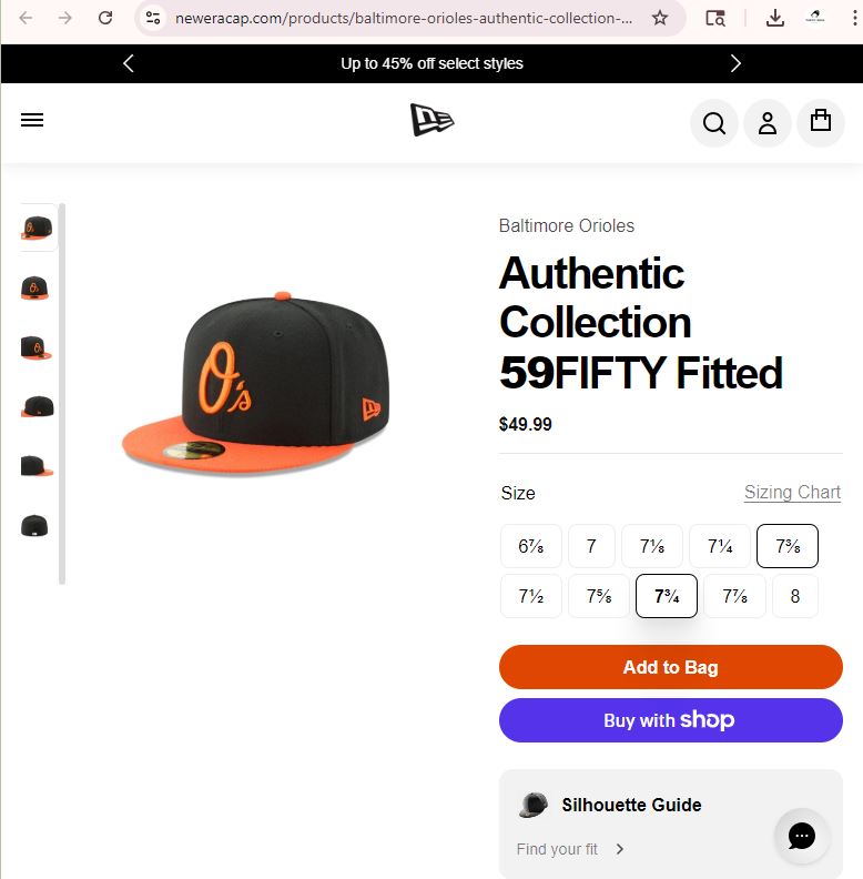 Vintage Baltimore Orioles "O's" Logo Black & Orange Snapback Thrifted Hat