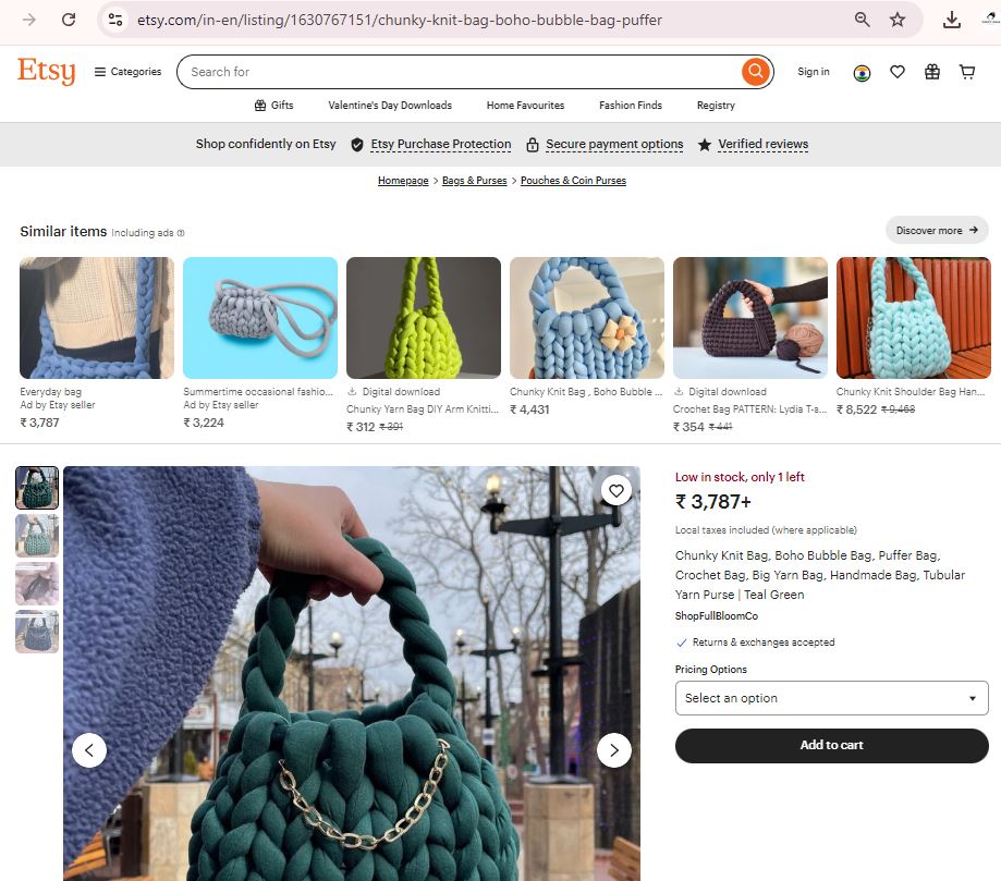 Handmade Dark Grey Chunky Yarn Bag | Soft Braided Top Handle