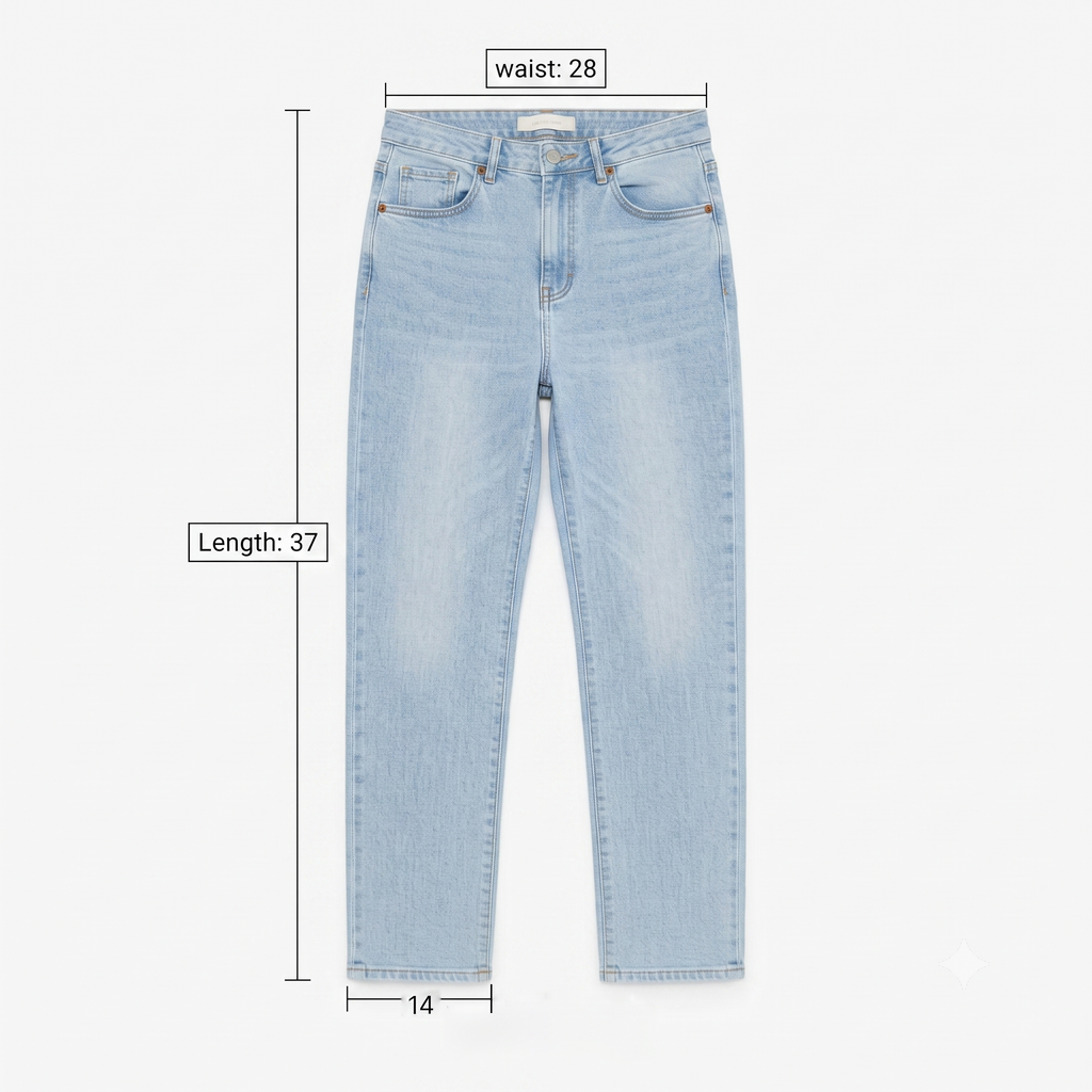 Thrifted 8 Seconds Light Wash Straight Leg Denim Pants Waist:28/ J1114
