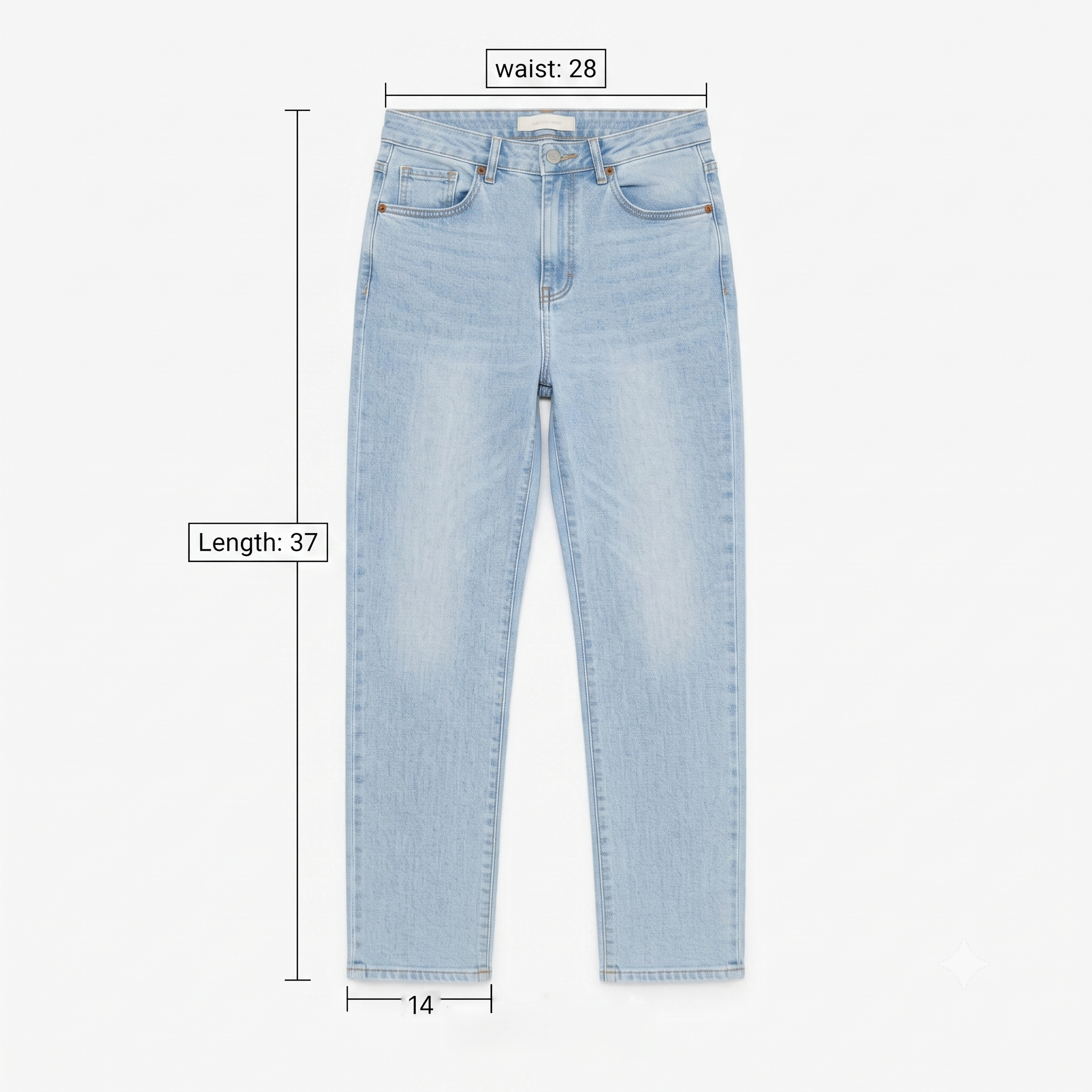 Thrifted 8 Seconds Light Wash Straight Leg Denim Pants Waist:28/ J1114