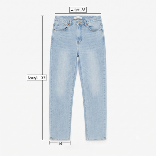 Thrifted 8 Seconds Light Wash Straight Leg Denim Pants Waist:28/ J1114