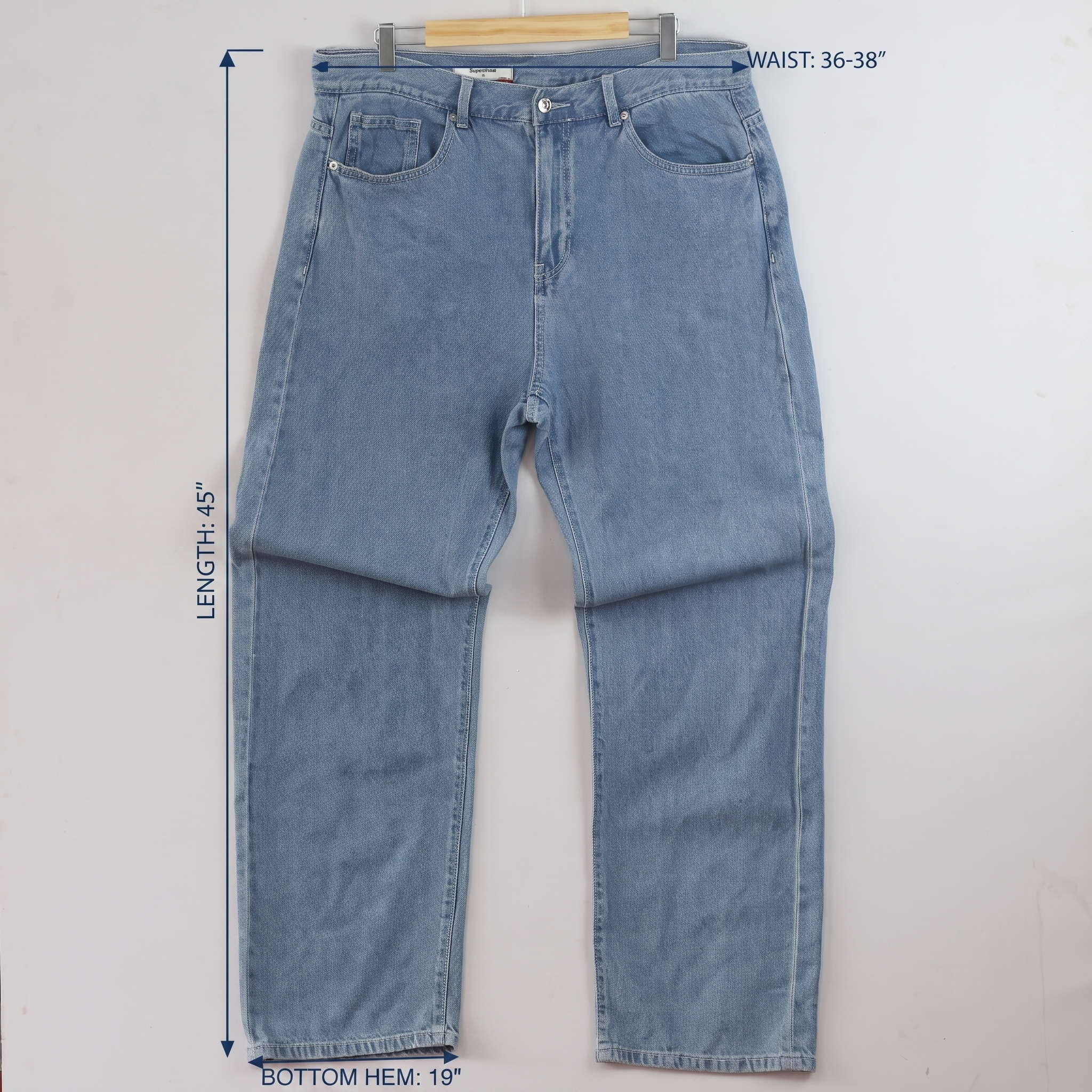 Thrifted Vintage 8 Seconds Light Blue Denim Jeans - 45 Inch Length/ J1039