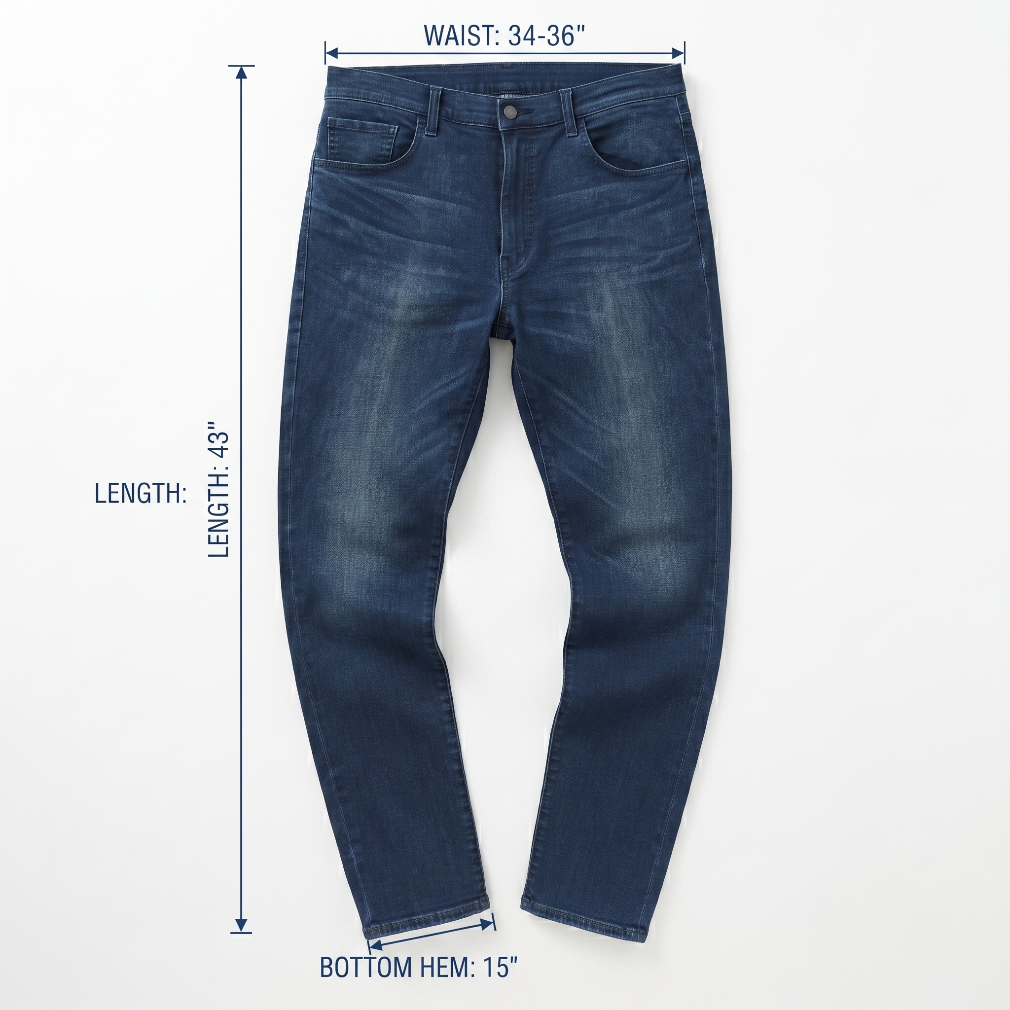 Classic Uniqlo Blue Denim Jeans - 43 Inch Length - Size 34-36/ J1052