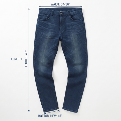 Classic Uniqlo Blue Denim Jeans - 43 Inch Length - Size 34-36/ J1052