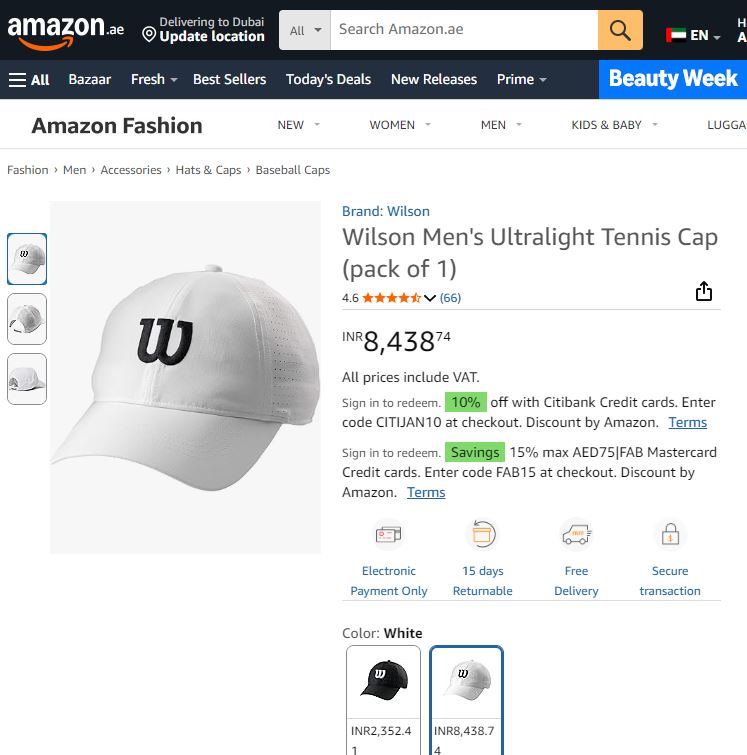 Vintage Wilson Sporting Goods Off-White Embroidered Golf Thrifted Cap