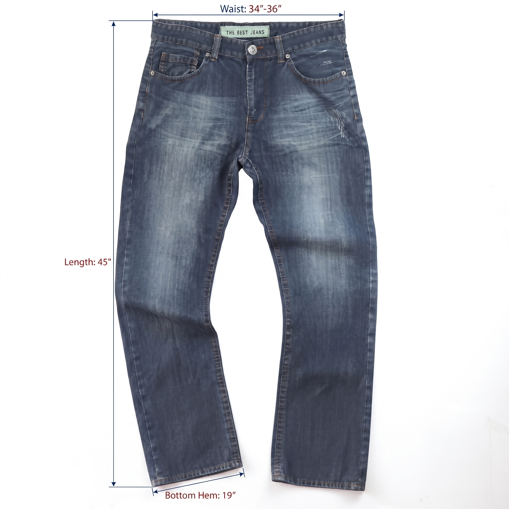 Thrifted Men's Dark Blue Straight Leg Jeans 34-36 Waist/ J1032