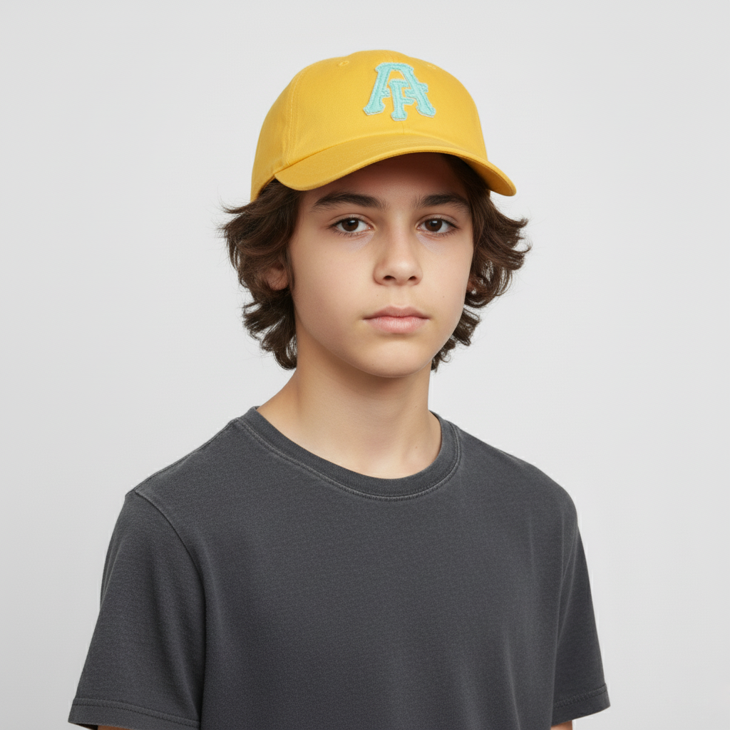 Yellow Cap with USA Patch - CHILD Size (53-55cm)