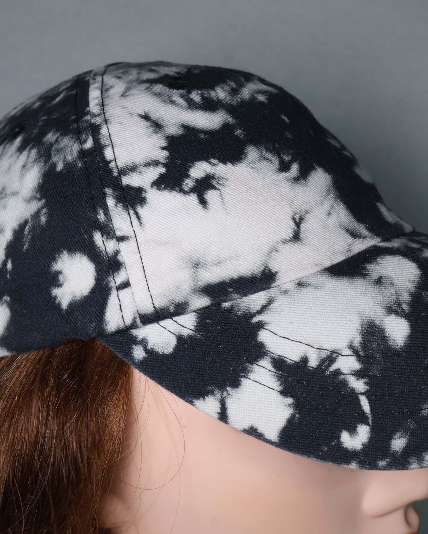Next Tie-Dye Cotton Cap Black & White - Marble Wash | Unisex Casual Thrift Hat