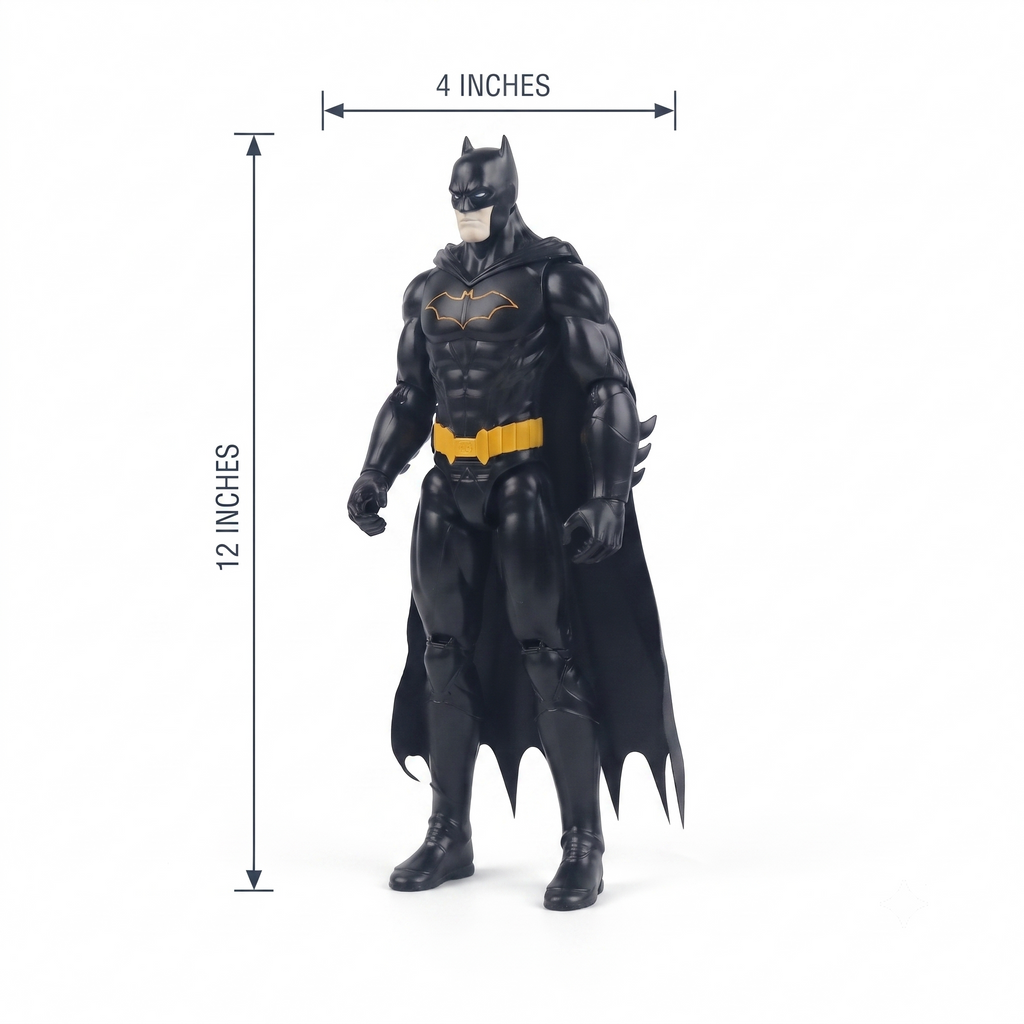 Vintage DC Comics Batman 12-Inch Action Figure | Thrifted Black & Gold Collectible