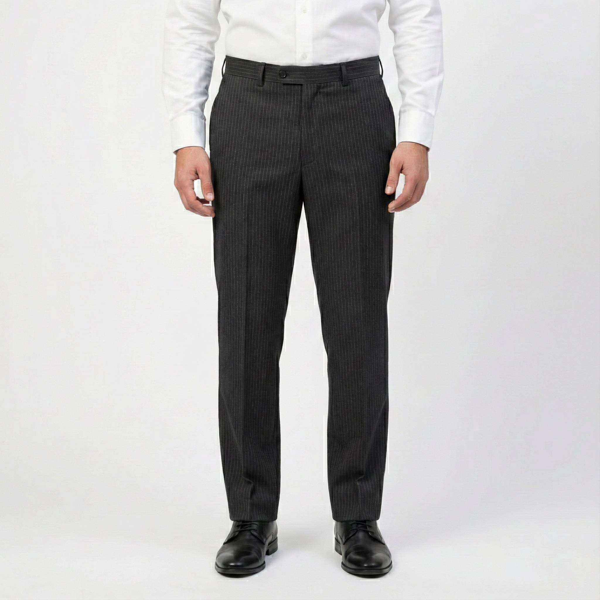 Men’s Charcoal Pinstripe Formal Trouser – Waist 32 | Length 39 | Slim Look Business Wear Pants