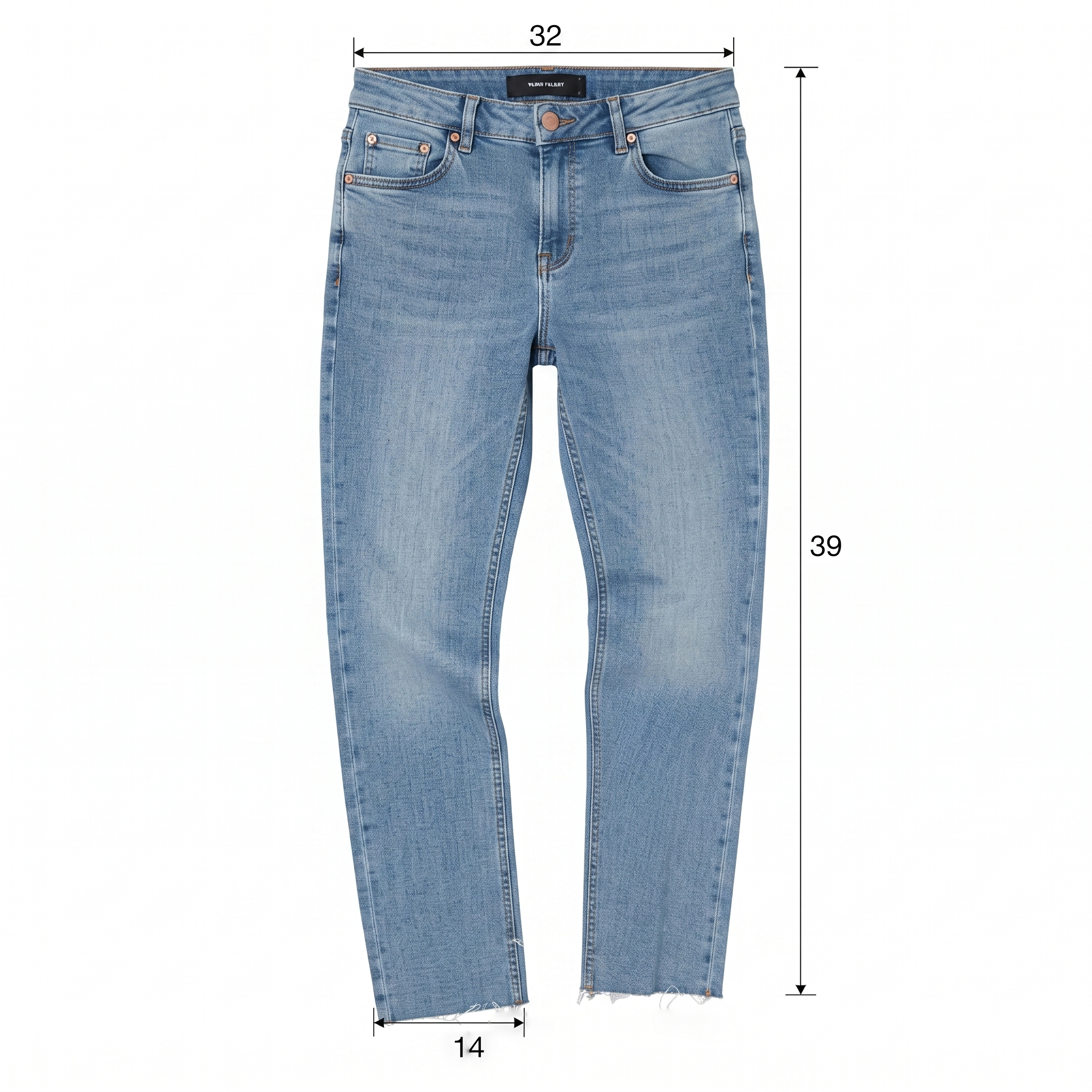 Upset Jeans 100% Cotton Raw Hem Light Blue Jeans Waist:32/ J1104