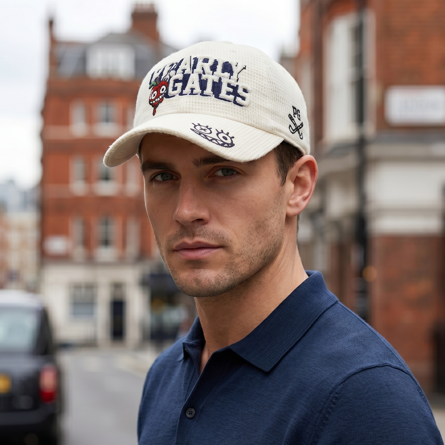 Vintage Pearly Gates Monster Graphic Embroidered Thrifted Hat - Premium