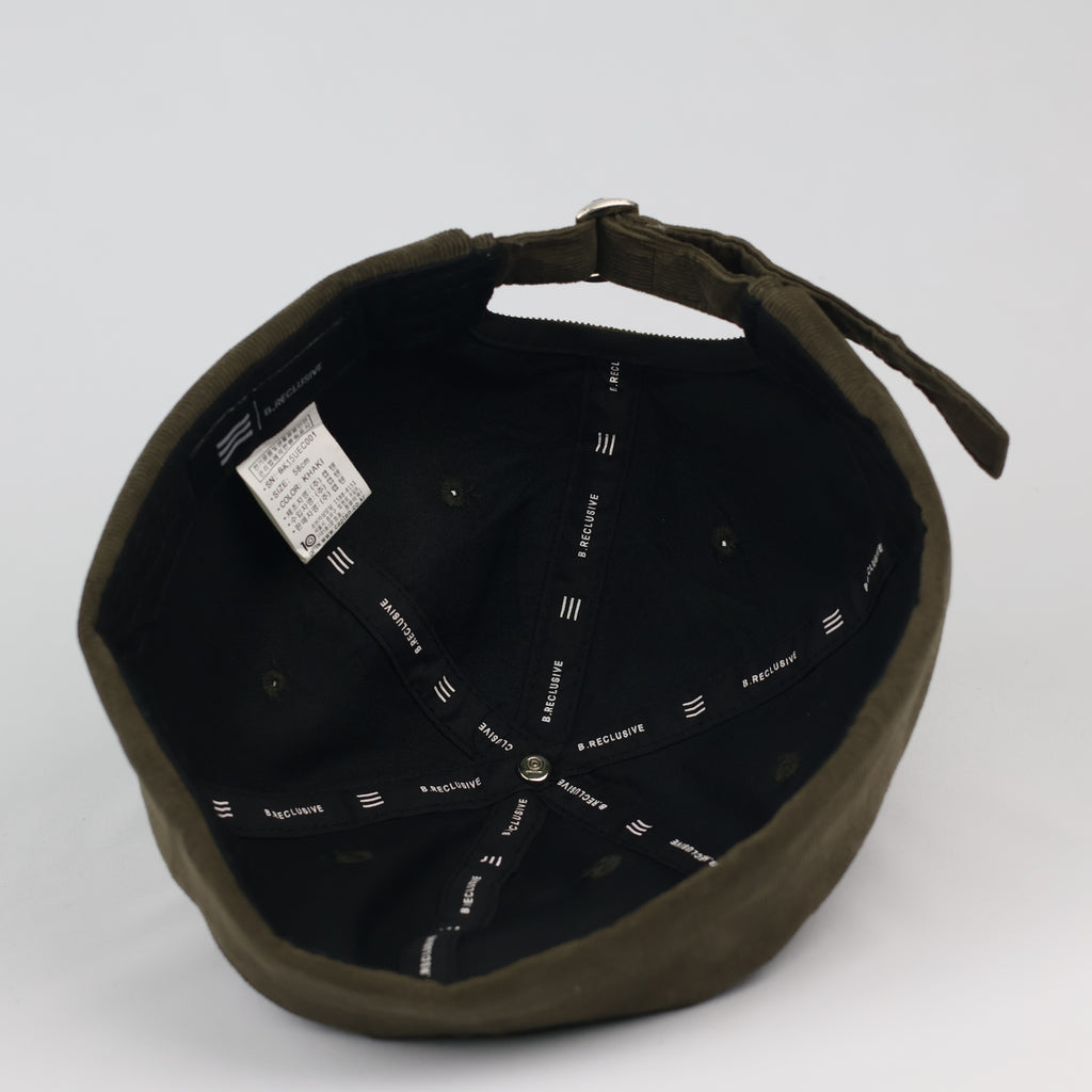 B.Reclusive Khaki Olive Corduroy Brimless Miki Hat