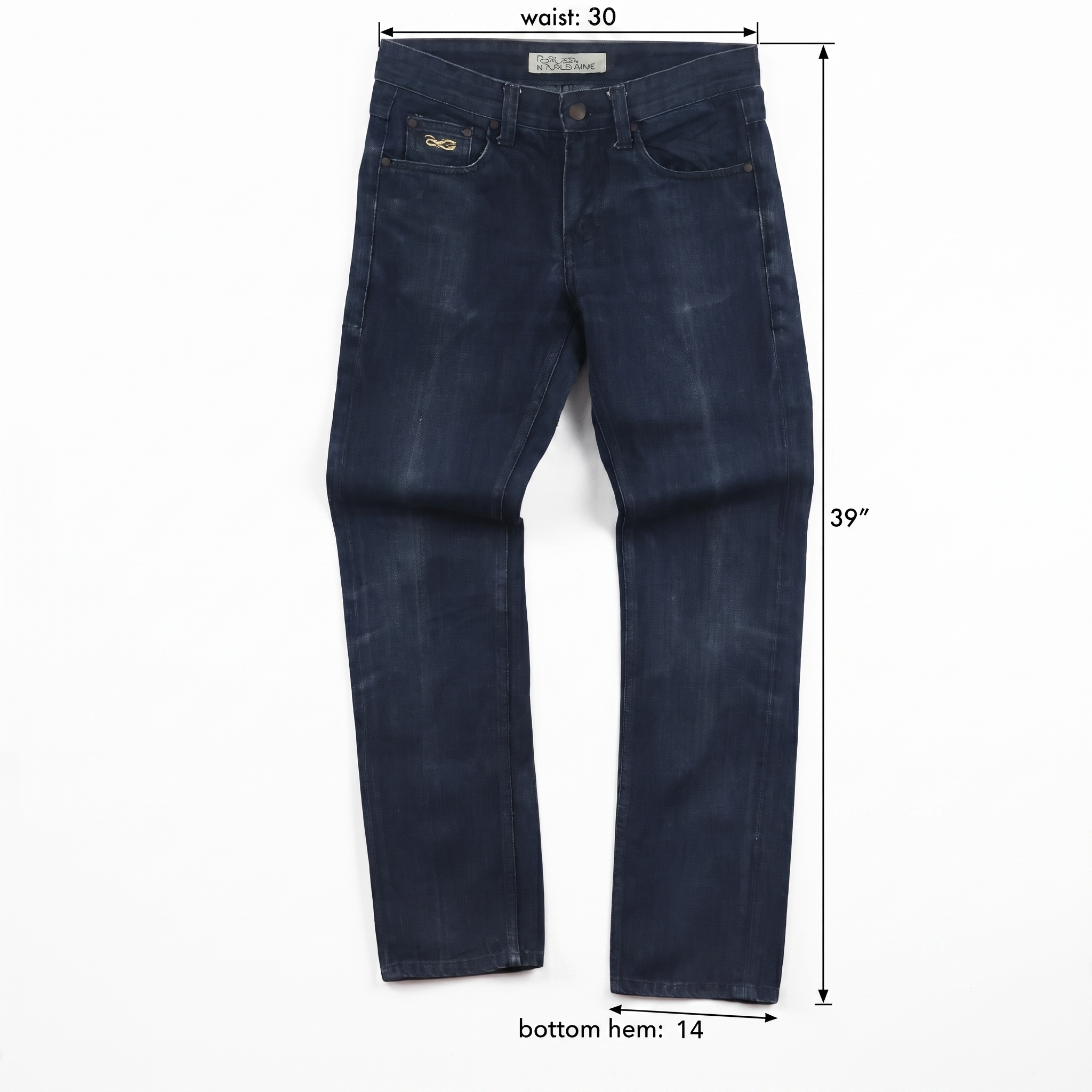 Thrifted Men's PLAC Jeans Dark Blue Slim Fit Denim_30 Waist/ J1067